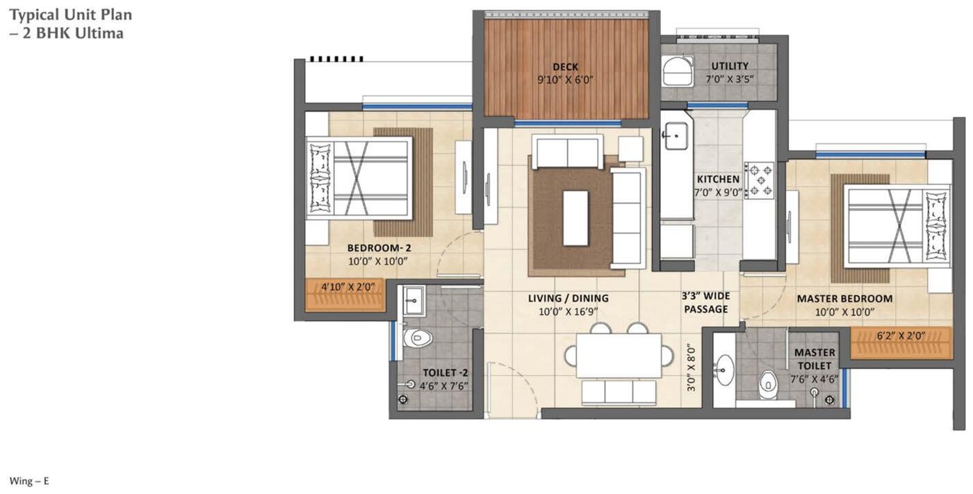 Casa Belvedere 2 BHK Ultima floor plan