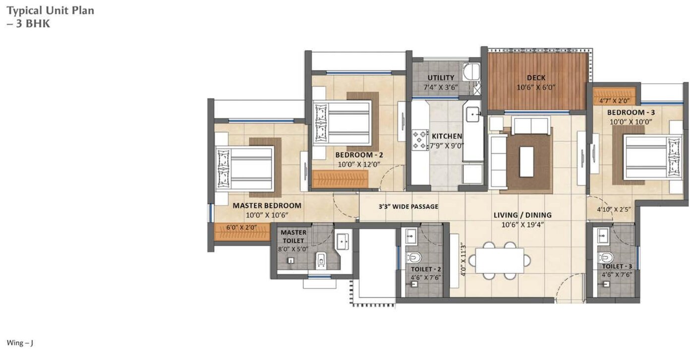 Casa Belvedere 3 BHK floor plan