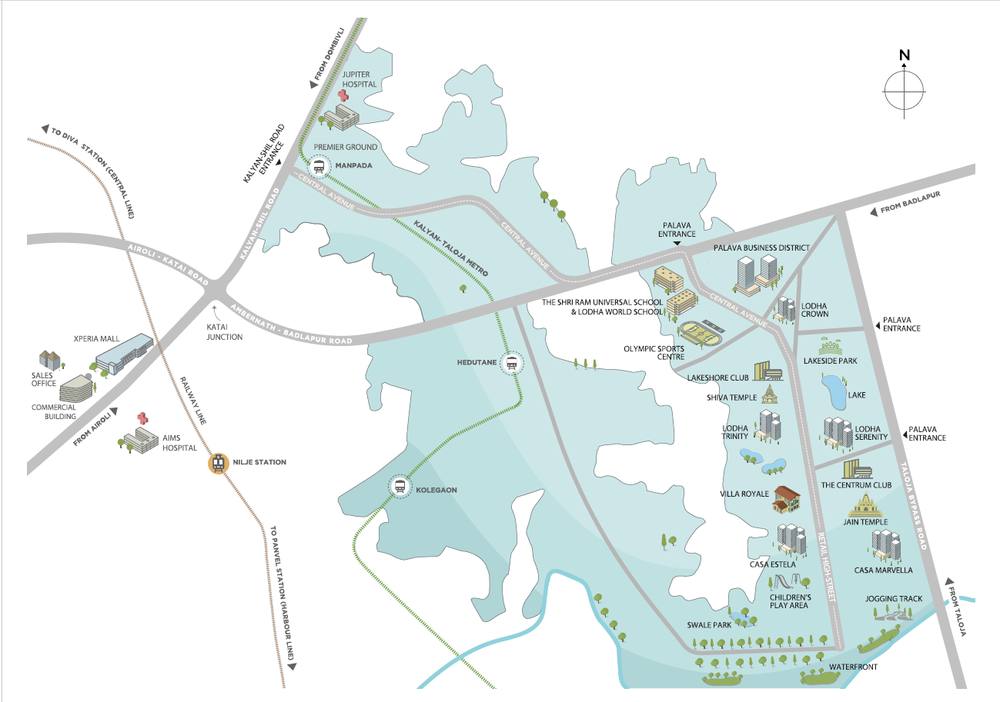 Lodha Palava location map