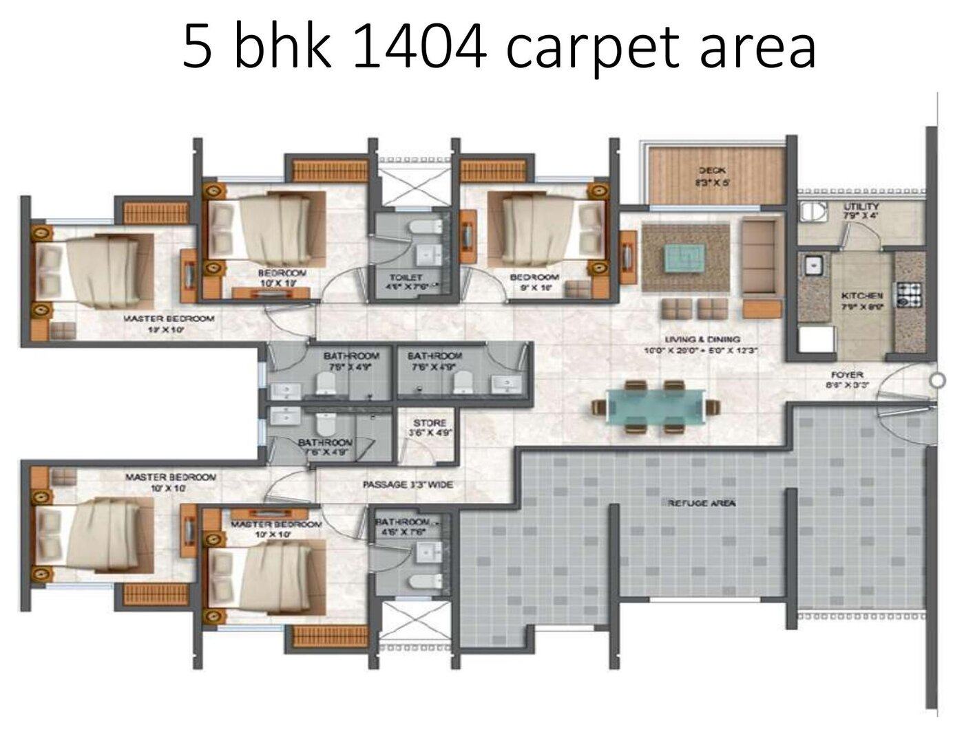 Casa Olivia 5 BHK with Deck floor plan